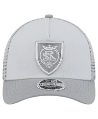 New Era Men's Gray Real Salt Lake Color Pack 9FORTY A-Frame Adjustable Trucker Hat