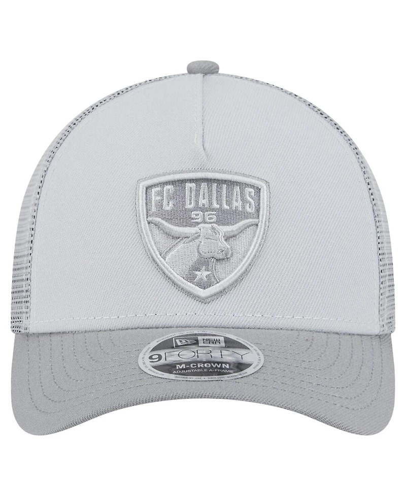 New Era Men's Gray Fc Dallas Color Pack 9FORTY A-Frame Adjustable Trucker Hat
