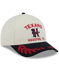 New Era Men's Cream/Navy Houston Texans 2025 Nfl Draft 9FORTY A-Frame M-Crown Adjustable Hat