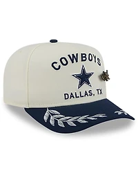 New Era Men's Cream/Navy Dallas Cowboys 2025 Nfl Draft A-Frame 59FIFTY Fitted Hat