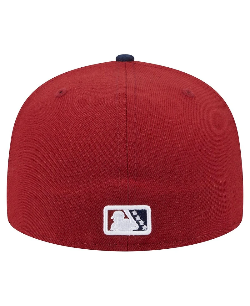 New Era Men's Burgundy/Navy Somerset Patriots Authentic Collection 59FIFTY Fitted Hat