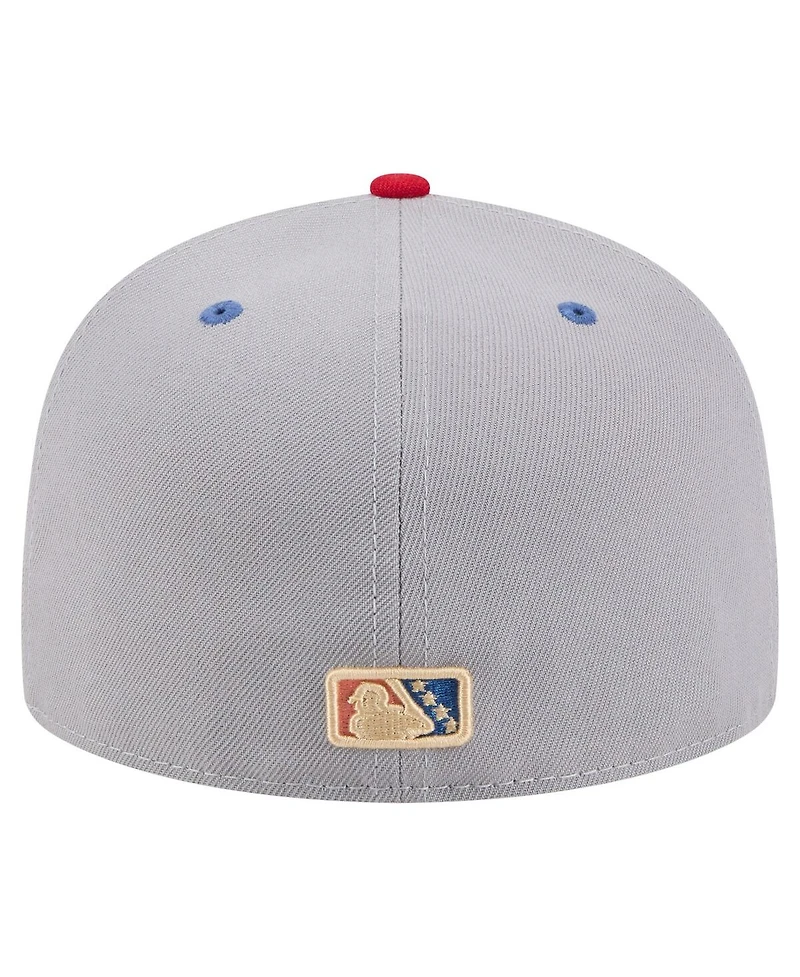 New Era Men's Gray/Red Clearwater Threshers Authentic Collection 59FIFTY Fitted Hat