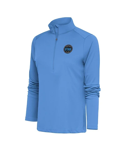 Antigua Women's Light Blue Utah Hockey Club Tribute Half-Zip Pullover Top