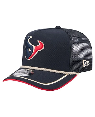 New Era Men's Navy Houston Texans Vintage Team Rope A-Frame Trucker 9FIFTY Snapback Hat