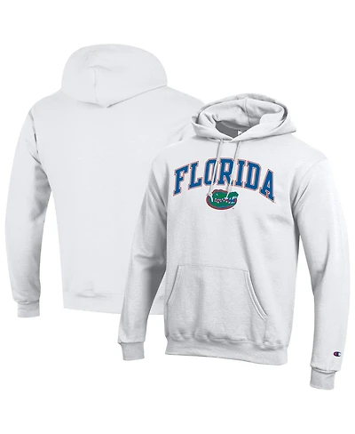 Champion Men's White Florida Gators Arched Logo Fleece Pullover Hoodie