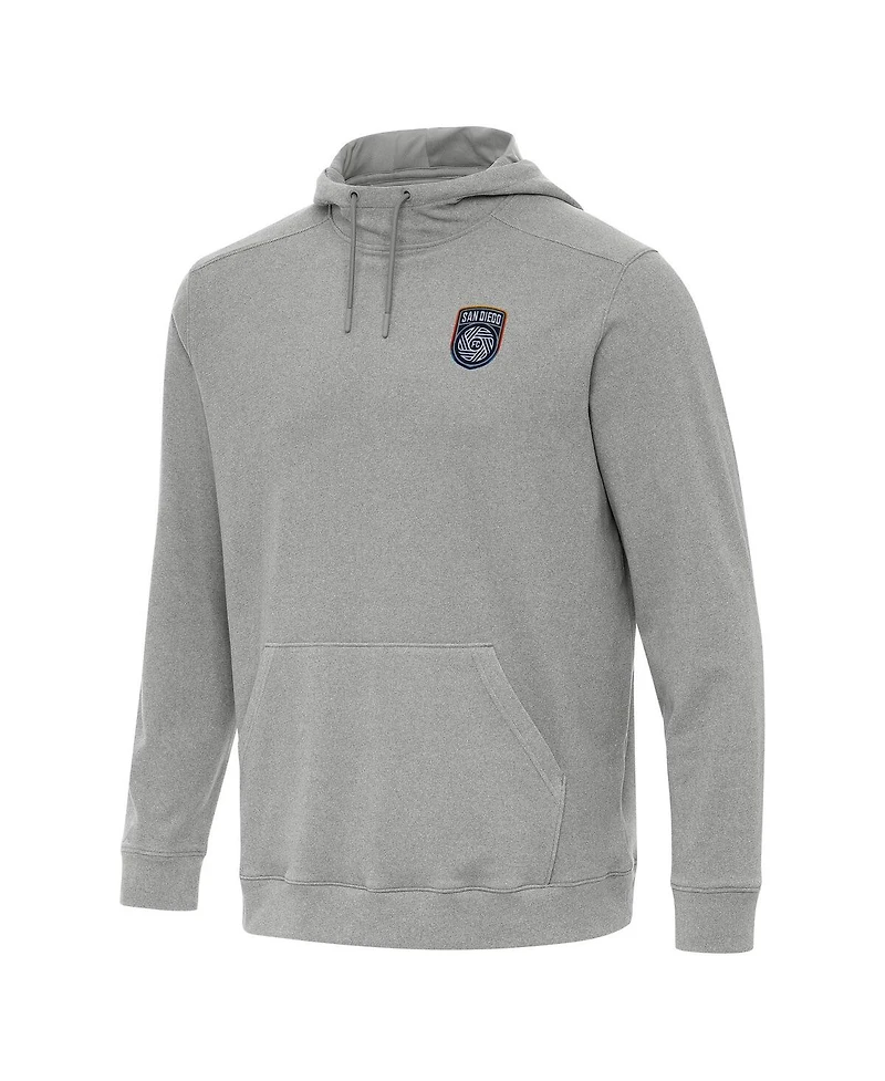 Antigua Men's Heather Gray San Diego Fc Cloud Pullover Hoodie