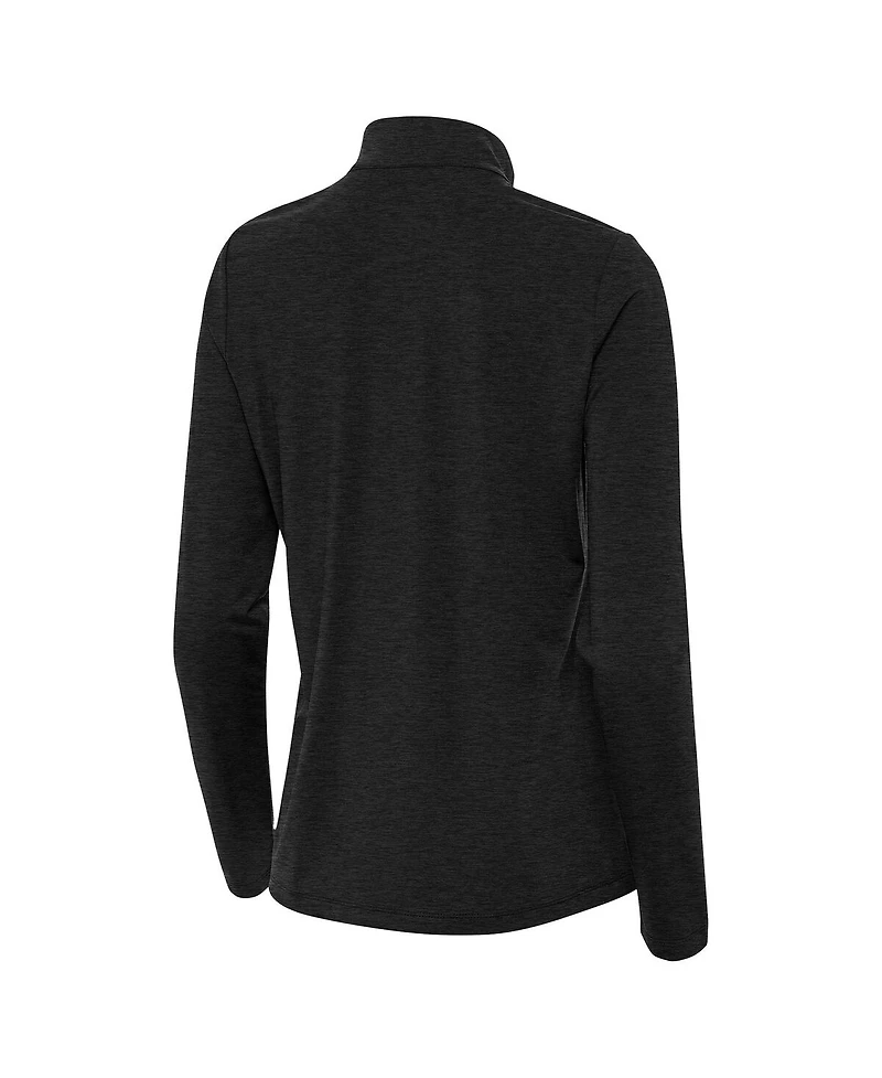 Antigua Women's Heather Black Ohio State Buckeyes Bright Quarter-Zip Top