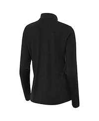 Antigua Women's Heather Black Ohio State Buckeyes Bright Quarter-Zip Top