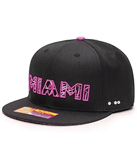 Fan Ink Men's Black Inter Miami Cf Foxtail Snapback Hat