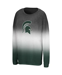 Colosseum Women's Black Michigan State Spartans Winkle Dip Dye Long Sleeve T-Shirt