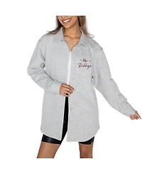Gameday Couture Women's Ash Mississippi State Bulldogs Foundation Full-Button Long Sleeve Overshirt