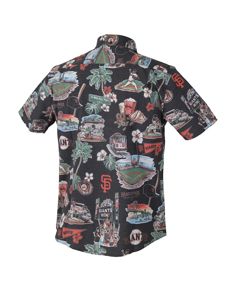 Reyn Spooner Men's Black San Francisco Giants Scenic Tri-Blend Performance Button-Up Top