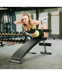 Adjustable Decline Sit-Up Bench with Arc Shape – Perfect for Full-Body Core Exercise at Home