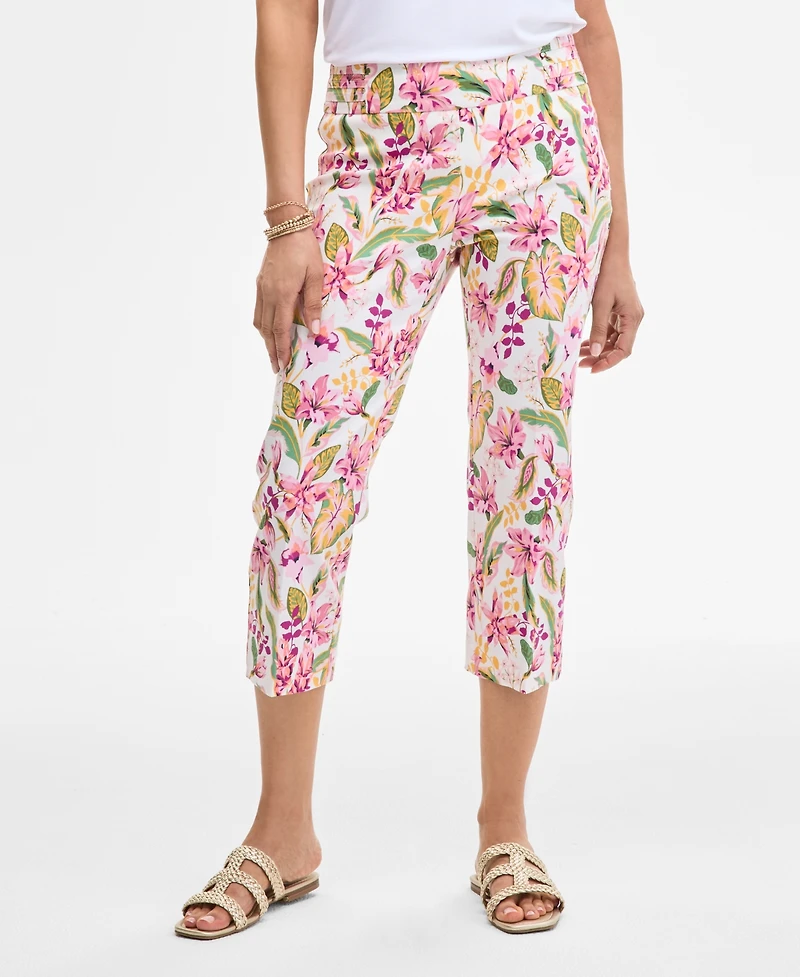 Jm Collection Women's Printed Pull On Rivet Capri Pants, Exclusively at Macy's