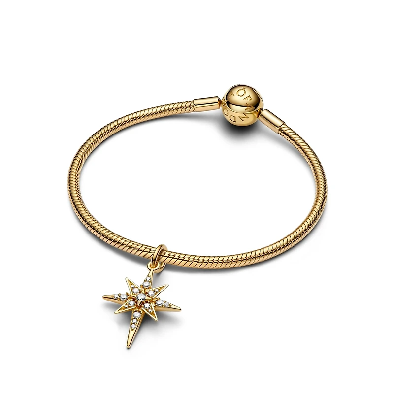 Pandora Gold-Plated Sparkling North Star Dangle Charms