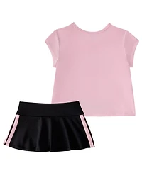 adidas Baby Girls 2-Piece Pleated T-Shirt and Flounce Skort Set