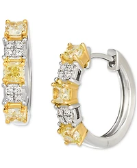 Le Vian Couture Sunny Yellow Diamond & Vanilla Diamond Small Hoop Earrings (1.19 ct. t.w.) in 14k Yellow Gold & Platinum