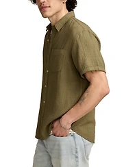 Lucky Brand Men's Double Gauze Short Sleeve Shirt