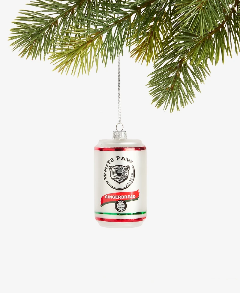 Holiday Lane Foodie and Spirits White Paw Can with Bear Ornament, Created for Macy's