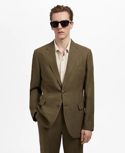 Mango Men's Linen Slim-Fit Amalfi Suit Blazer