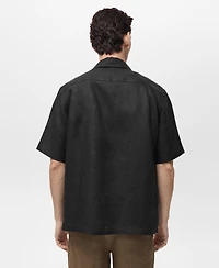 Mango Men's Linen Short Sleeve Shirt