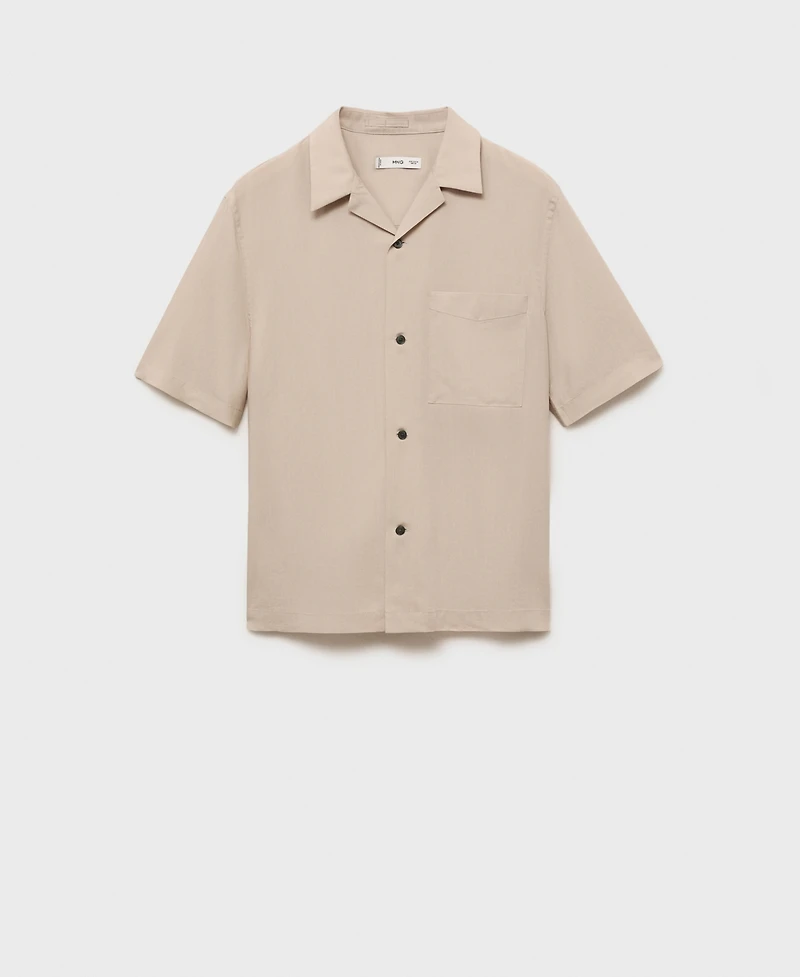 Mango Men's Lyocell Pocketed Shirt