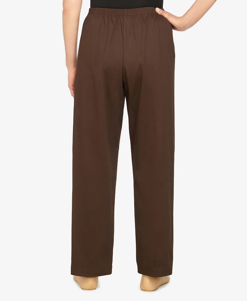 Alfred Dunner Petite Mid-Rise Casual Pants