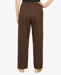 Alfred Dunner Petite Mid-Rise Casual Pants