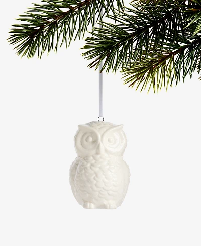Holiday Lane Nordic Wonderland Ceramic Owl Ornament, Macy's Exclusive