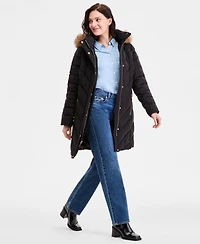 Michael Kors Women's Faux-Fur-Trim Hooded Puffer Coat, Exclusively at Macy's