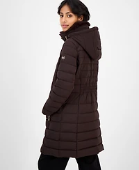 Michael Michael Kors Petite Faux-Fur-Collar Hooded Packable Puffer Coat