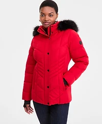 Michael Kors Women's Faux-Fur-Trim Hooded Puffer Coat, Exclusively at Macy's