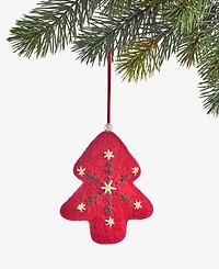 Holiday Lane Nordic Wonderland Felted Red Tree Ornament, Macy's Exclusive