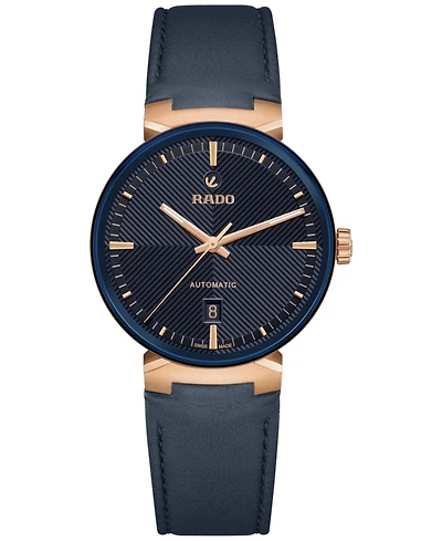 Rado Unisex Swiss Automatic Florence Blue Leather Strap Watch 39mm