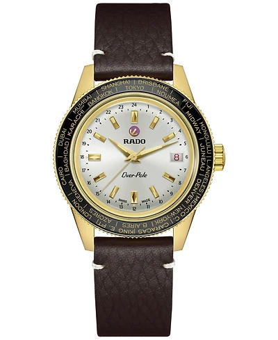 Rado Unisex Swiss Automatic Captain Cook Over-Pole Interchangeable Brown Leather Strap Watch 39mm