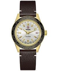Rado Unisex Swiss Automatic Captain Cook Over-Pole Interchangeable Brown Leather Strap Watch 39mm
