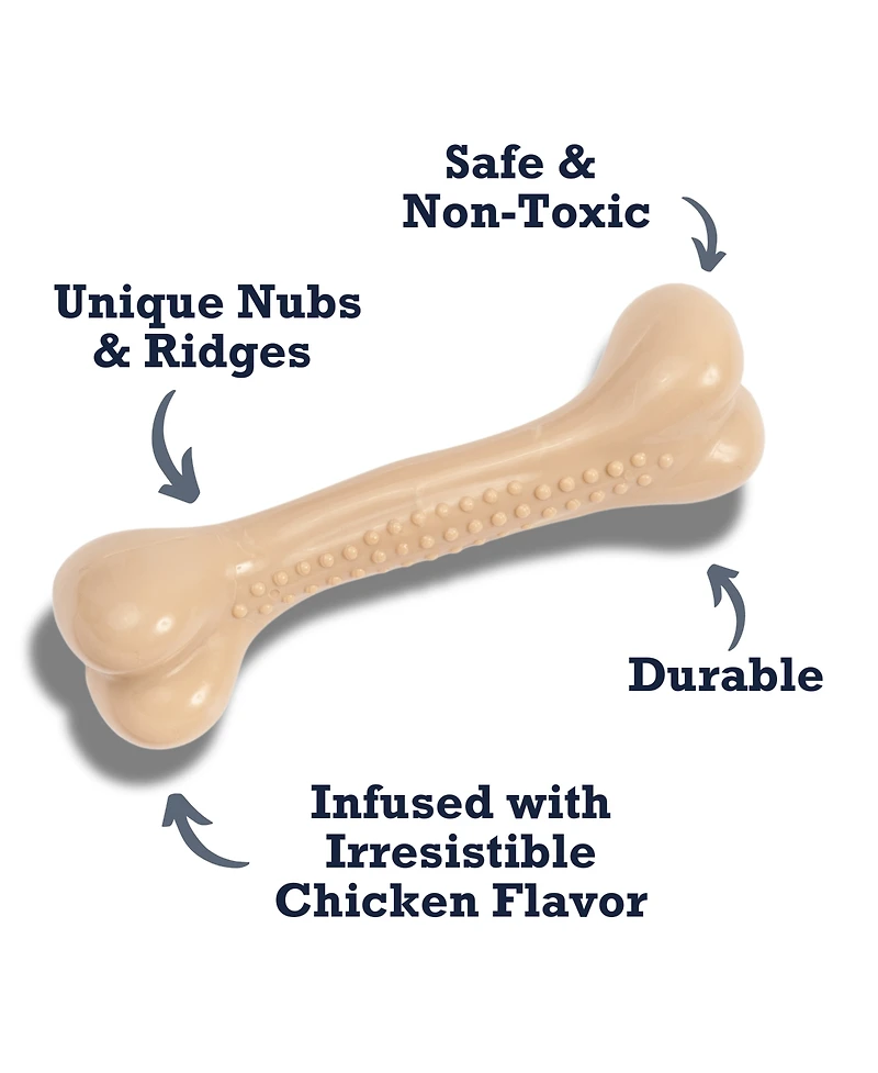 Country Living Nylon Chew Bone Dog Toy for Heavy Chewers – Chicken Flavored, Promotes Dental Health & Fun – X Large