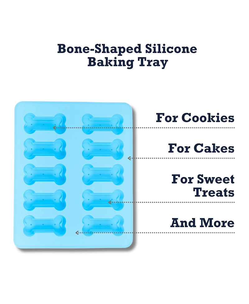 Country Living Bone-Shaped Silicone Baking Tray (10-Cavity Mold) – for Dog Treats