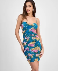 Guess Women's Callie Floral-Print Ruched Bodycon Dress