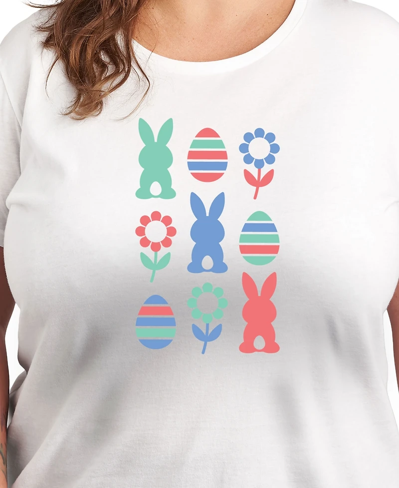 Hybrid Apparel Plus Easter Grid Graphic Crew Neck T-Shirt
