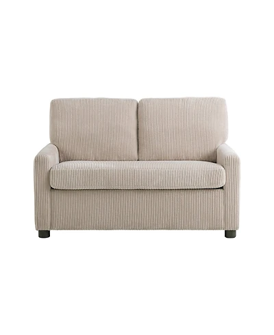 Serta 53.3" Corduroy Danson Convertible Loveseat with Charging Port