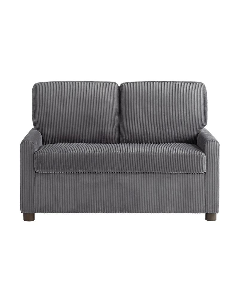 Serta 53.3" Corduroy Danson Convertible Loveseat with Charging Port