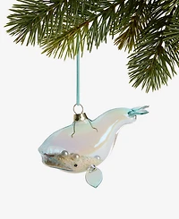 Holiday Lane Seaside Glass Whale Ornament, Macy's Exclusive