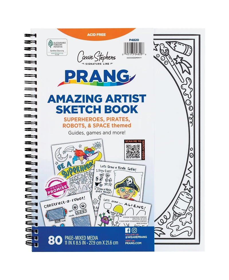 Prang Amazing Artists Sketch Book, Pack of 3