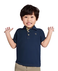 Calvin Klein Toddler and Little Boys Slub Pique Polo Shirt Twill Shorts, 2-Piece Set