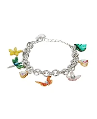 Betsey Johnson Faux Stone Garden Glam Dragonfly Charm Bracelet