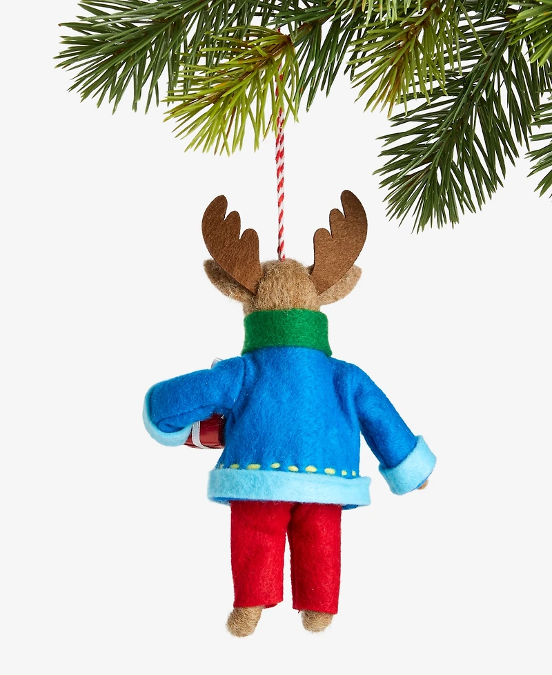 Holiday Lane Tiny Tidings Gift-Bearing Moose Ornament, Macy's Exclusive
