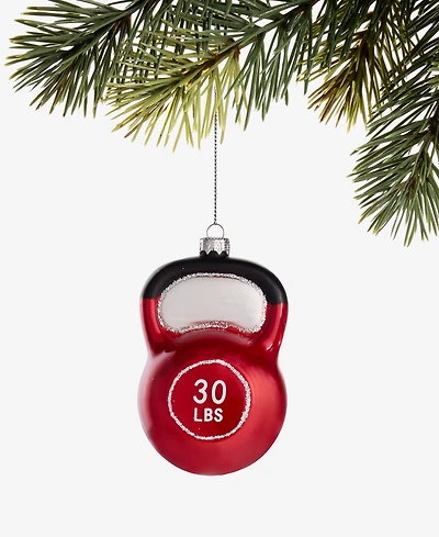 Holiday Lane Sports Glass Kettlebell Ornament, Macy's Exclusive