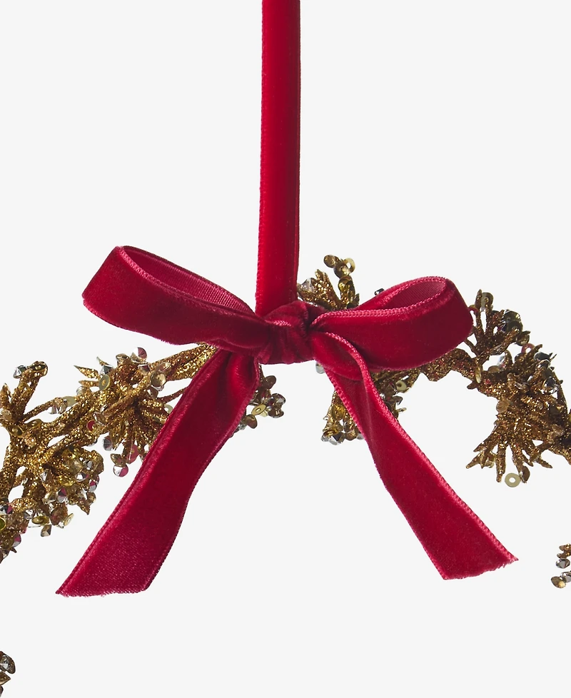 Holiday Lane Berry Tones Gold-Tone Wreath Ornament, Macy's Exclusive