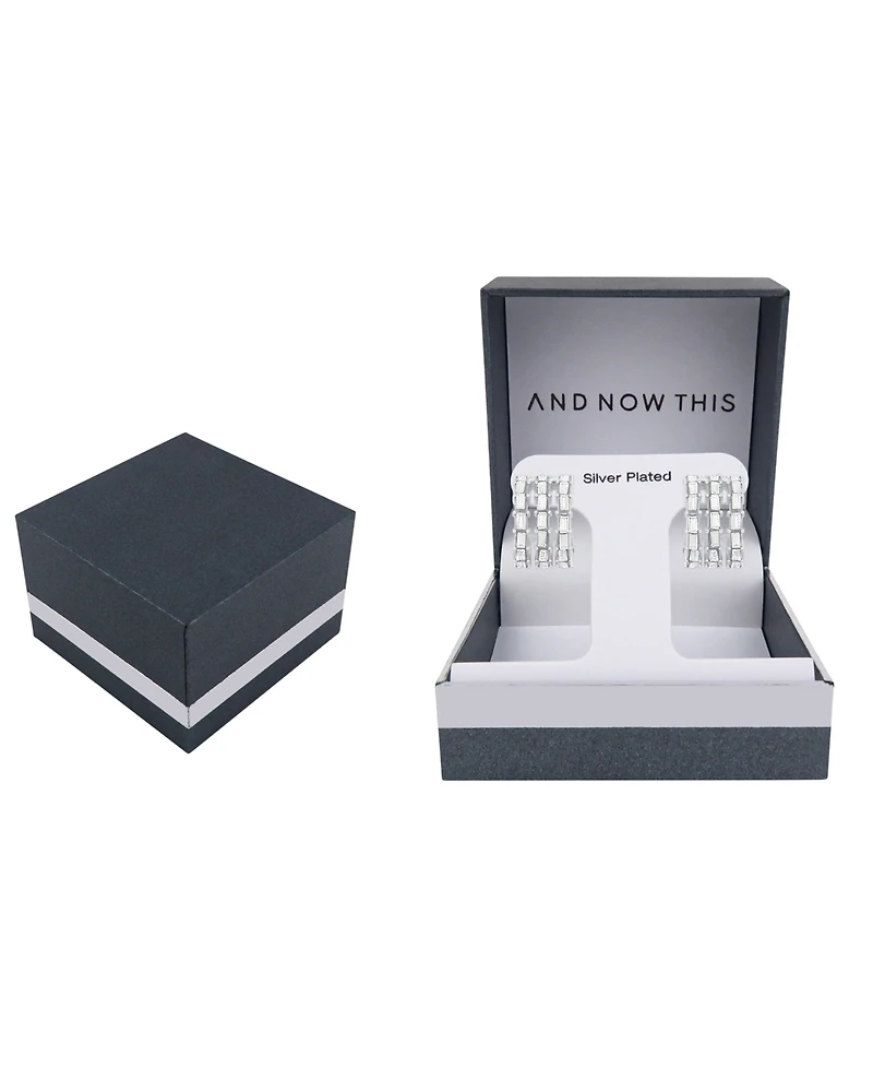 And Now This Triple Row Baguette Hoop Earrings
